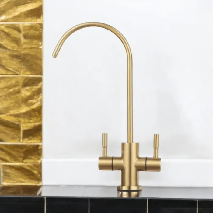 ברז ברבור מיני זהב כפול