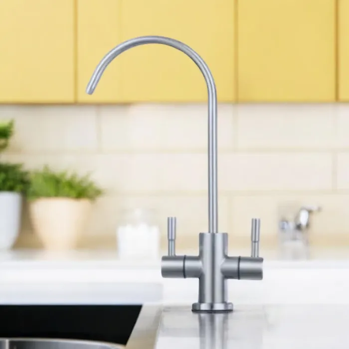 ברז ברבור מיני כרום מוברש כפול