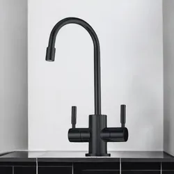 ברז שחור לבר תת כיורי חם קר מודרני שחור