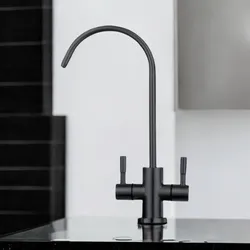 ברז ברבור מיני שחור כפול